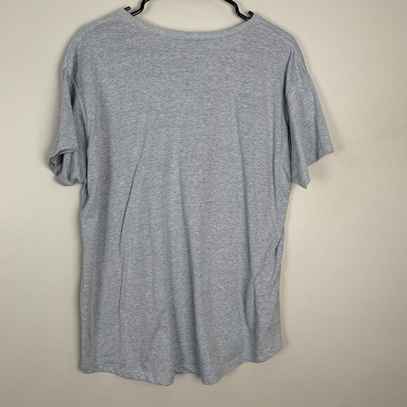 Hallmark Channel NWT Grey Short Sleeve Holiday T-Shirt Size M Happy Hour - Picture 6 of 6